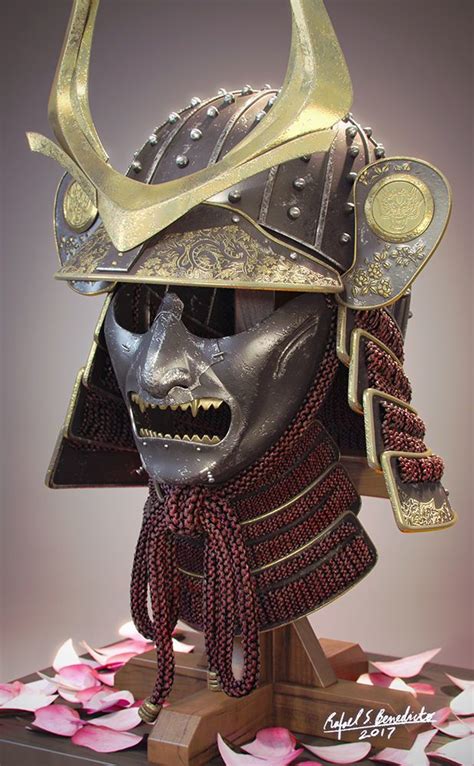 samurai helmet by nnm06956 samurai kabuto helmet men yoroi face mask subdivision ready 3d