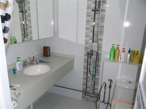 Hdb bto toilet with metallic epoxy flooring and wall. Our HDB Flat Renovation in 2009: Improved Toilet layout