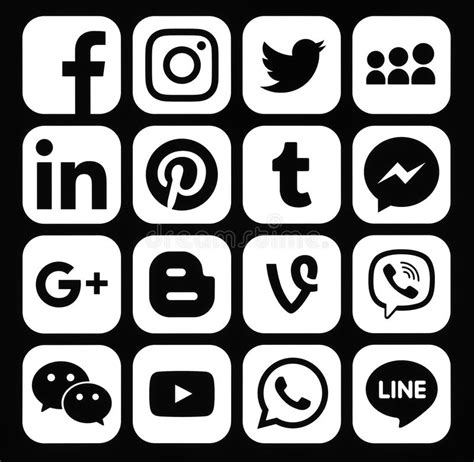 Are you searching for social media icon png images or vector? Collection Of Popular White Social Media Icons Editorial ...