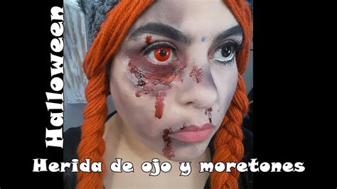 Maquillaje Halloween Vikinga Herida Herida De Ojo Moretones En