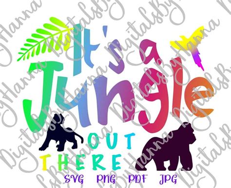 Zoo Animals Svg Files For Cricut Sayings Its A Jungle Out Etsy