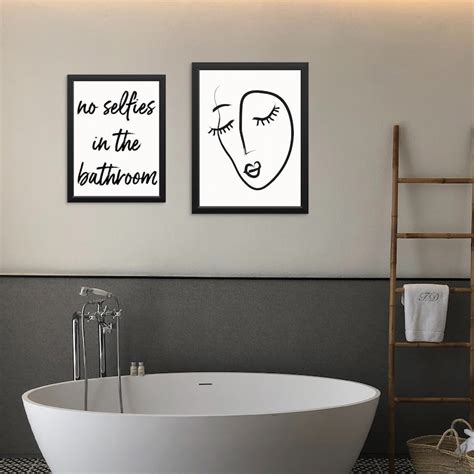 Abstract Womans Bathroom Wall Decor Art Print Poster Set Etsy