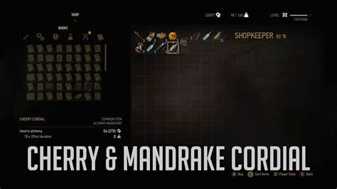 The witcher 3 wiki guide: Witcher 3: Where To Buy Cherry Cordial & Mandrake Cordial ...
