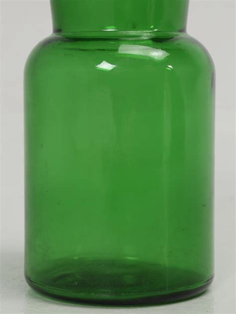 Vintage Belgium Pharmacy Green Glass Jar With Lid At 1stdibs