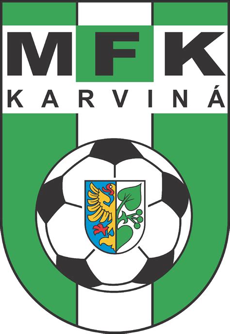 a soccer ball with the words m f k karvina on it s side