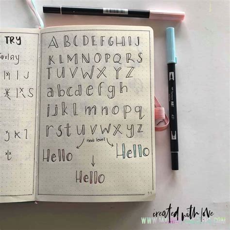 4 New Lettering Styles For Your Bullet Journal And Free Ribbon Font