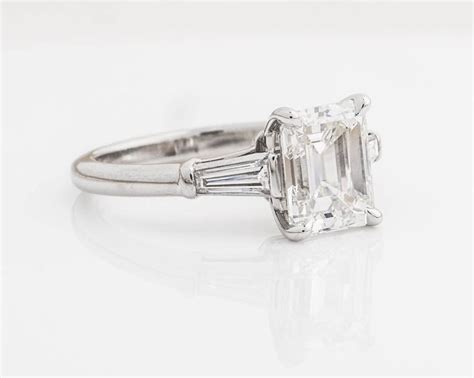 Tiffany And Co 217cttw Emerald Cut Diamond Platinum Engagement Ring