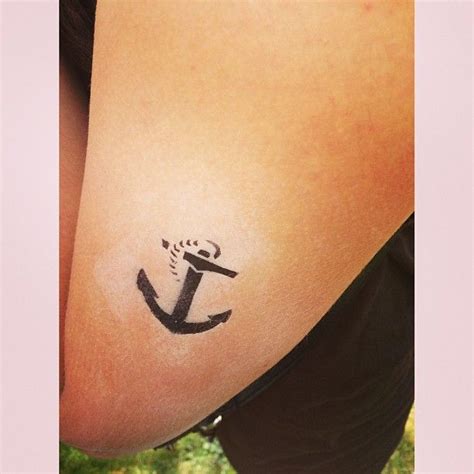 Black Ink Anchor Tattoo With Untied Rope Rope Tattoo Tattoos Anchor