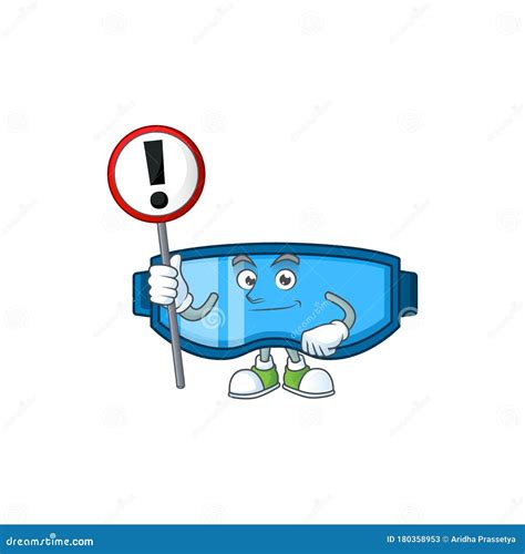 A Picture Of Safety Glasses Cartoon Character Concept Holding A Sign Stock Vector Illustration