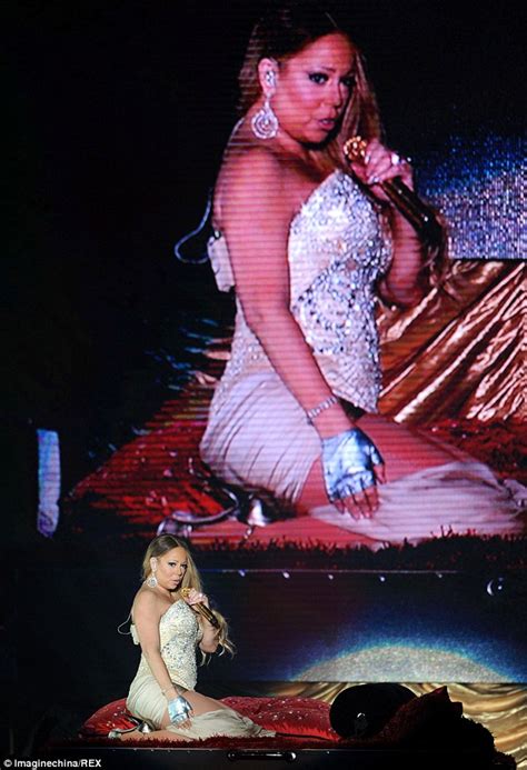 mariah carey flashes her curves in an eye wateringly short skirt during concert in china daily