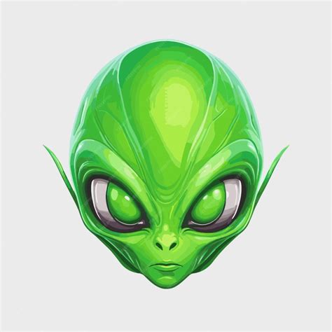 Premium Vector Green Alien Head Vector On A White Background