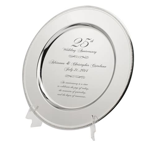 What makes the best gift to celebrate a wedding anniversary? Personalized 25th Wedding Anniversary Plate | Silver ...