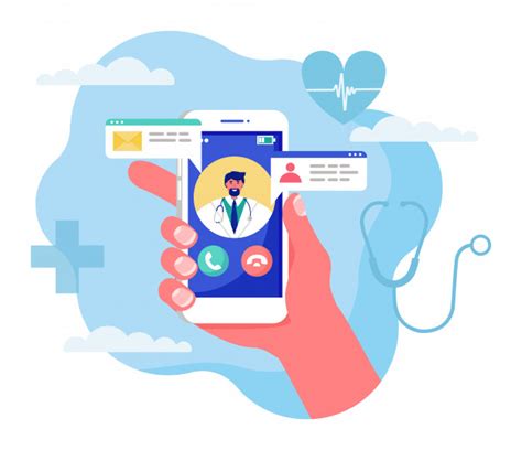Premium Vector Online Medicine Concept Illustration Cartoon Human Hand Holding Smartphone