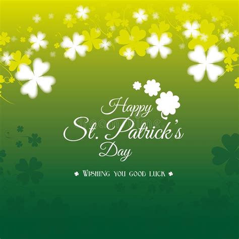 St Patricks Day Card Design Vector Illustration Stock Vector