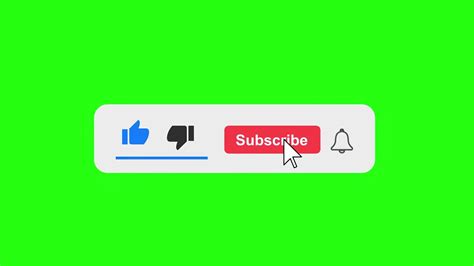 Youtube Like Subscribe Bell Icon Buttons Green Screen End Screen