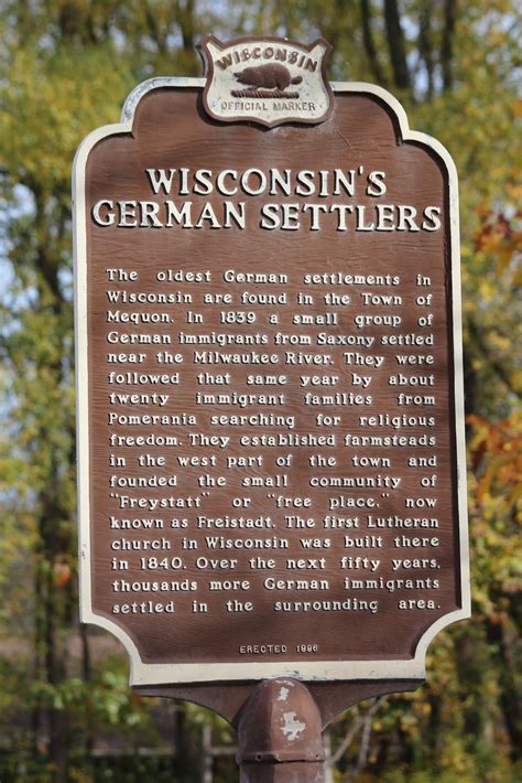 Wisconsin Historical Markers Marker 331 Wisconsins German Settlers
