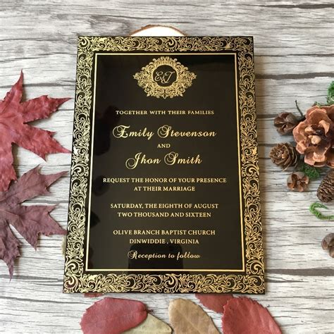 Click the download button below to get free wedding invitations samples before customizing the text and creating your own invitation cards. Customized 5X7inch 100pcs per lot Royal style Black ...