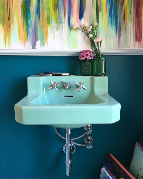 What Are You Sinking About Retro Vintage Farmhouse Green Sink Teal