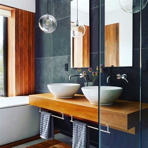 The open bottom shelf is great for spare towels, lotions, and toilet paper. 35 Cool and Creative Double Sink Vanity Design Ideas | Contemporary bathroom designs, Bathroom ...