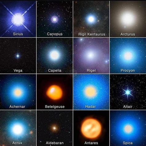 16 Brightest Stars In The Night Sky Sirius Canopus Rigil Kentaurus