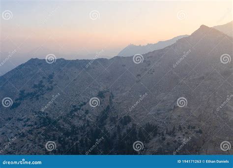 Aerial View Of Granite Peaks In Sierra Nevada Mountains Stock Image