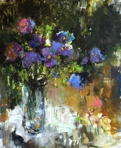 Daily Paintworks Bouquet Of Blue Original Fine Art For Sale