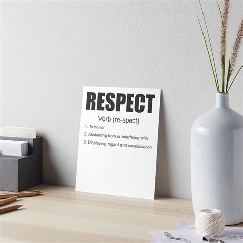 Respect Definition Art Board Print By Polygrafix Redbubble