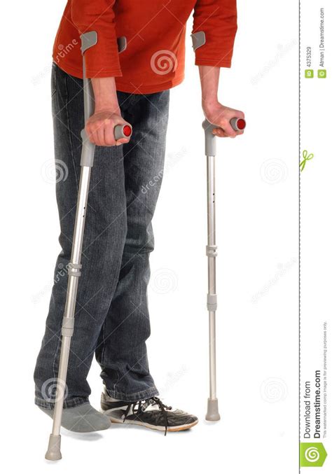 Person With Crutches Stock Image Image Of Person Injury 4375329