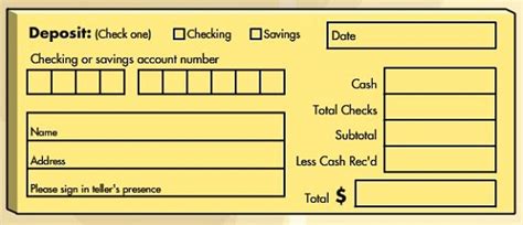 At least 30 minutes, probably more than an hour grab one out of your first bank checkbook: Printable deposit slip | Download them or print