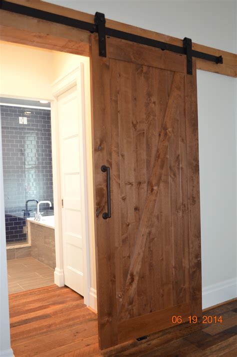 Inspirations of sliding barn door for bathroom privacy. Privacy sliding barn door on tracks | Bathroom remodel ...