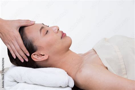 Ayurvedic Head Massage Therapy On Facial Forehead Master Chakra Point