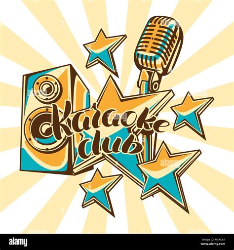 Karaoke Club Design Music Event Background Illustration With