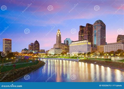 View Of Downtown Columbus Ohio Skyline Stock Image Image Of