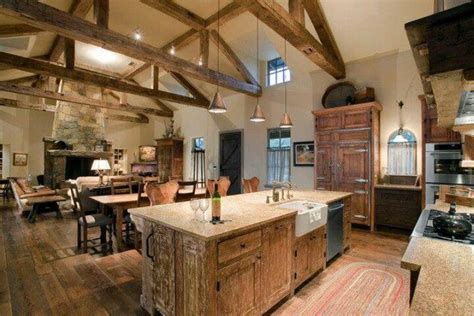 Love The Rustic Open Concept Look Rustic Kitchen Design Wood Kitchen