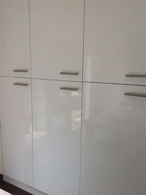White High Gloss Kitchen Cabinet Doors With Chrome Handles In West