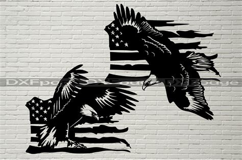 Business And Industrial Usa Flag Bald Eagle American Dxf Files For Cnc