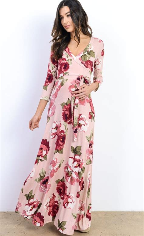 Blush Floral Wrap Maxi Dress Maxi Dress Dresses Floral Wrap Maxi Dress