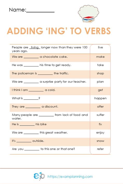 Spelling Rule Ing Examplanning