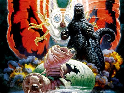 Godzilla Vs Mothra Full Hd Wallpaper And Background Image 1933x1450
