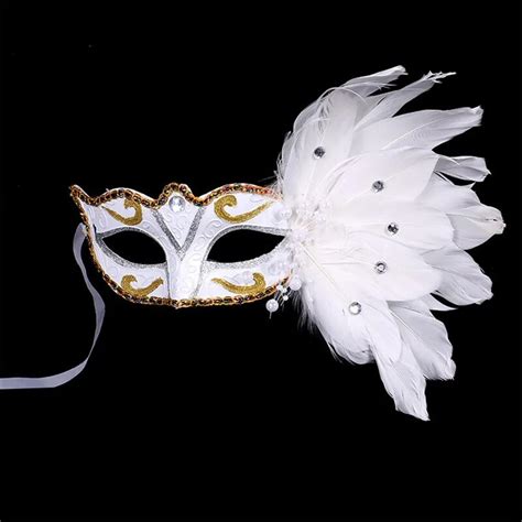 Venetian Masquerade Mask On Stick Mardi Gras Costume Eyemask Printing