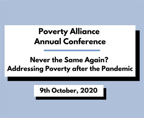Poverty Alliance Annual Conference 2020 The Poverty Alliance