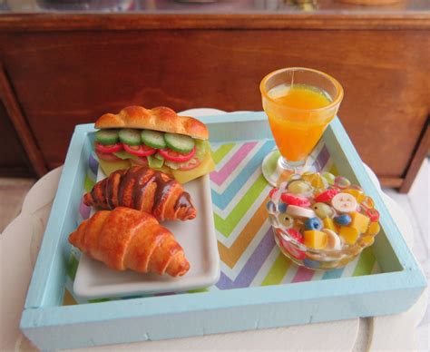 Barbie Dollhouse Miniature Food Croissant Breakfast Set Doll Etsy