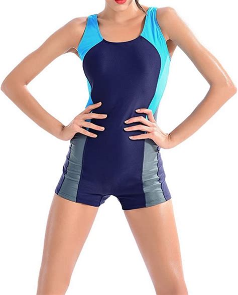 Evedaily Women One Piece Swimwear Sport Flat Seams Athletic Swimsuit