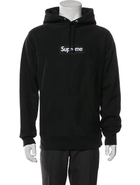 Supreme Box Logo Graphic Print Hoodie Black Sweatshirts And Hoodies