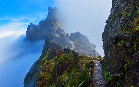 Mountain Trail In Madeira Portugal Bing Wallpapers