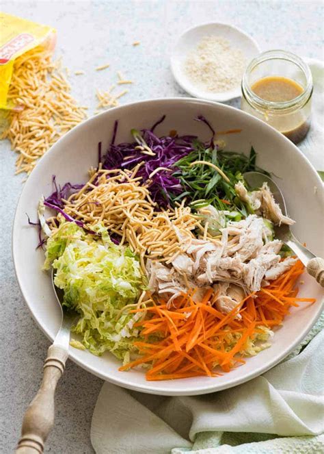Add cabbages, chicken, scallions, oranges, and carrots and toss to combine. Chinese Chicken Salad | RecipeTin Eats