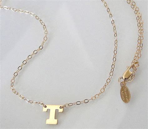 Dainty Initial Necklace 14k Solid Gold Ultra Feminine Initial From