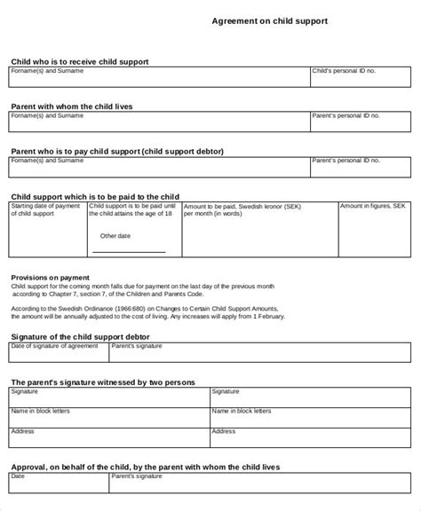 Although the above list generally covers the majority of rights that a noncustodial parent may have, each child custody case is different from the next due to the varying laws of each state and the individual circumstances presented in each case. Child Support Agreement Template - wanew.org