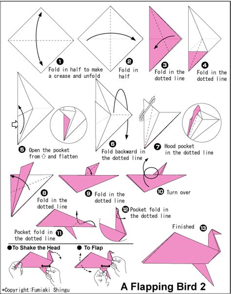 Flapping Bird 2 Easy Origami Instructions For Kids