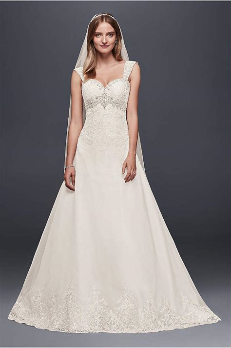 A Line Lace Plus Size Wedding Dress With Beading Davids